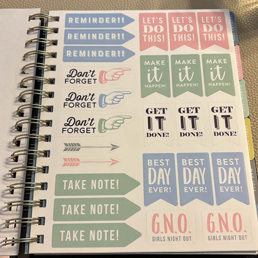 12 pages of agenda stickers (Eccolo)